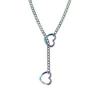 Gothic Heart Necklace - Titanium Steel Punk Chain | Unisex Statement Jewelr