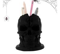 Gothic Makeup Organizer - Spooky Skull Desk Organizer, Gothic Storage Container with Artistic Skull Design, Multi Use Vanity and Desk Organizers for Bathroom Bedroom Kitchen Office 3.9x3.62x3.31 inch