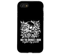 Gothic May Les ponts Que Je brûle illuminent Mon Chemin avec Skull Roses Coque pour iPhone SE (2020) / 7/8