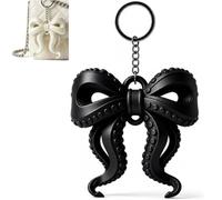 Gothic Octopus Tentacle Bow Hanging Ornament, Dark Gothic Bow Bag Charm, for Handbags, Backpacks, Keys, Halloween and Alternative Style Accessories (Black)