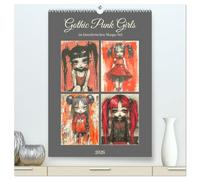 Gothic Punk Girls im künstlerischen Manga-Stil (hochwertiger Premium Wandkalender 2026 DIN A2 hoch), Kunstdruck in Hochglanz: Manga-Kunst trifft auf düsteren Gothic-Charme