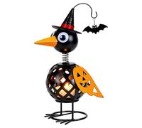Gothic Raven Candle Holder - Halloween Crow And Pumpkin Lantern Ornament