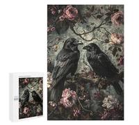 Gothic Raven Floral Art Print Puzzle 1000 Pièces Educa Jouet en Bois Cadeau Unique Décoration Intérieure Jeu Éducatif Challenge Toy Adultes Et Enfants À Partir De 14 Ans 1000 PCS
