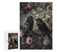 Gothic Raven Floral Art Print Puzzle 1000 Pièces Educa Jouet en Bois Cadeau Unique Décoration Intérieure Jeu Éducatif Challenge Toy Adultes Et Enfants À Partir De 14 Ans 300 PCS