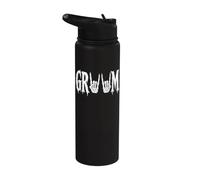 Gothic Skeleton Groom Wedding Just Married Spooky Halloween Stainless Steel Insulated Water Bottle