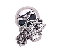 Gothic Skull Brooch For Men Fashion Metal Bijoux Améliore La Tenue Formelle Et Décontractée Pin De Poitrine Du Crâne De Rose Sans Effort