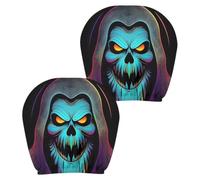 Gothic Skull Car Headrest Cover - 2 Pack Halloween | Universal Seat Set