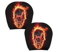 Gothic Skull Car Headrest Cover - 2 Pack Halloween | Universal Seat Set