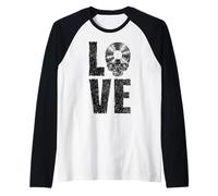 Gothic Skull, collectionneur de disques Old School, I Love Vinyl Manche Raglan