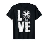 Gothic Skull, collectionneur de disques Old School, I Love Vinyl T-Shirt