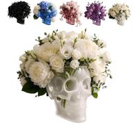 Gothic Skull Wall Vase, Funny Translucent Skull Wall Planter, Can Be Hung Or Placed on a Table, Spooky Face Shaped Hanging Flower Vase, Gothic Home Decor, for Home Stylists Plant Parents (White)