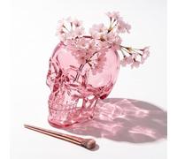 Gothic Skull Wall Vase - Translucent Pink Skeleton Planter for Indoor Plants, Hangable & Tabletop Freestanding Spooky Face Flower Pot, Dark Home Decor (8x6x4 in, 300g) (1PC)