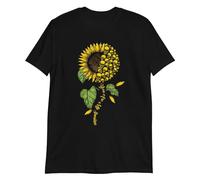 Gothic Sunflower Skull Unisex T-Shirt Rock Metal Horror Death Grunge Biker Black L