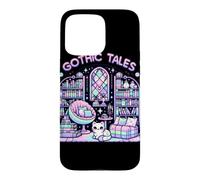Gothic Tales Pastel Library Lecteur de vers de bibliothèque pour Chat Coque pour iPhone 15 Pro Max