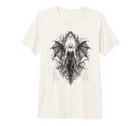 Gothic Winged Dark Fairy Sketch Aesthetic Alt Grunge T-Shirt Haut de Gamme