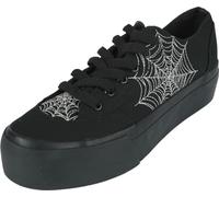 Gothicana by EMP Femme Baskets Noires avec Broderie de Toile d'araignée Qui Brille dans Le Noir EU37
