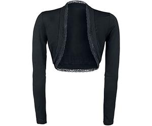 Gothicana by EMP Femme Boléro Noir avec Dentelle S