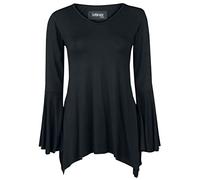 Gothicana by EMP Femme Chemise Noire à Manches Longues en Forme de Trompette XL