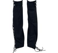 Gothicana by EMP Femme Jambières noires avec laçage et boucles S-M
