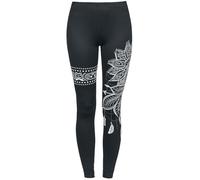 Gothicana by EMP Femme Legging Noir avec imprimé Mandala