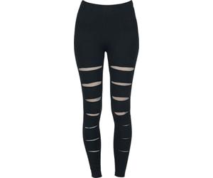 Gothicana by EMP Femme Leggings Noirs avec Trous en Maille S
