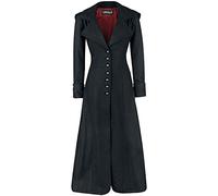 Gothicana by EMP Femme Manteau long en laine noire avec un large col 5XL