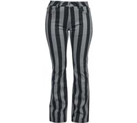 Gothicana by EMP Femme Pantalon rayé Noir-Gris