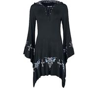 Gothicana by EMP Femme Robe Gothique Noire avec Ourlet en Dentelle et laçage XL