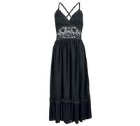 Gothicana by EMP Femme Robe Longue Noire avec détails extravagants M