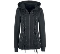 Gothicana by EMP Femme Veste à capuche noire avec laçage