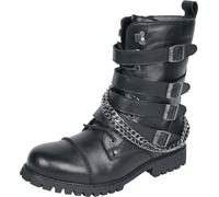 Gothicana by EMP Homme Bottes Noires avec laçage et chaîne Optique EU45