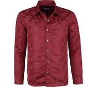 Gothicana by EMP Homme Chemise Bordeaux à Manches Longues avec Motif intégral de Roses XXL