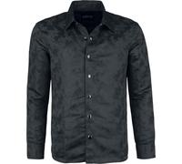 Gothicana by EMP Homme Chemise Noire à Manches Longues avec Motif intégral de Roses L