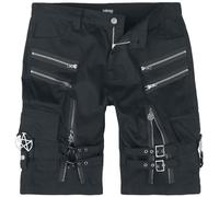 Gothicana by EMP Homme Short Noir avec Pendentif Pentagramme et Boucles S
