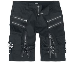 Gothicana by EMP Homme Short Noir avec Pendentif Pentagramme et Boucles XXL