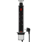 GOTHICANA BY EMP0012398712 Multiprise 3 Prises + Usb Encastré 1,5 M 3500 W Noir