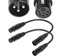 GOTHICANA BY EMP3 Broches Xlr Femelle À 5 Broches Xlr Mâle Câble Audio Pour Microphone Dmx Stage Light Turnaround ¿ Xlr3Fto Xlr5M Câble Adaptateur ¿12 Pouces / 2Pack