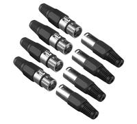 GOTHICANA BY EMP4Pack Cabl Dmx Connectique Xlr 3 Broche Prise Xlr À Souder, Fiches Xlr Audio Connector 3 Pin Adaptateur Embase Pour Cordon Xlr Male Femelle, Microphon Cannon Xlr Prise Dmx Cables Nc3F