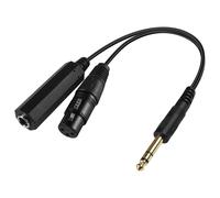 GOTHICANA BY EMP6,35Mm 1/4 Pouces Câble Séparateur Trs, Stéréo 6,35Mm Mâle À 3Pin Xlr Femelle Adaptateur De Câble De Micro Équilibré Pour Haut-Parleur Micro Guitare Mélangeur Amp-15Cm