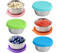Gothicana By Emp6 Pezzi Contenitori Per Condimenti Per Insalata Piccoli, 50 Ml Contenitore Per Condimenti Con Coperchio, Contenitori Piccoli Acciaio Riutilizzabili Mini Tazze A Prova Di Perdita Per S