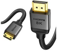GOTHICANA BY EMP8K Câble Mini Hdmi Vers Hdmi 2.1 1M, 8K@60Hz 4K@120Hz, 48Gbps Câble Hdmi Vers Mini Hdmi Haute Vitesse Bidirectionnel Hdr Earc Compatible Avec Caméra Raspberry Pi Zero Tablette Project