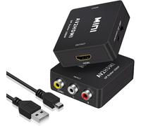 GOTHICANA BY EMPAdaptateur Rca Vers Hdmi Digitpro Convertisseur Rca Vers Hdmi Mini Av R-Ca Cvbs Hd-Mi,1080P Adaptateur Hdmi Adaptateur Peritel Hdmi Supporte Pal/Ntsc Composite Cvbs Pour Caméra,Xbox,P
