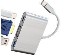 GOTHICANA BY EMPAdaptateur Usb C Vga Usb Charge Ports Pour Apple Iphone15 Pro Max Macbook Pro M1 Air Pour Ipad Pc Accessoires Multiprise Rallonge Hub Alimentation Câble Station D'Accueil Clé Jack Déd