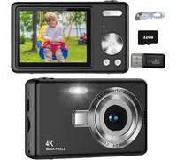 GOTHICANA BY EMPAppareil Photo Numérique, 44 Mp Fhd 1080P, Appareil Photo Compact De Vlogging Avec Anti-Secousses, Appareil Photo Numérique Portable Pour Enfants Débutants Avec Carte Mémoire De 32 Go