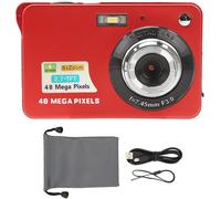 GOTHICANA BY EMPAppareil Photo Numérique, Caméra Vidéo 4K 48Mp, Appareil Photo Zoom 8X Anti-Tremblement Avec Écran Lcd 2,7 Pouces, Enregistreur De Caméra Vlogging Pour Raveling, C3 48, Rouge