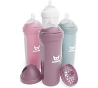 Gothicana By Empbiberons Doubles Anti-Coliques ¿ 12 Fl Oz/340ml ¿ Lot De 4 ¿ Biberons Multicolores ¿ Weiß, Grau, Rosa, Weißdornrose
