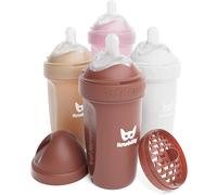 Gothicana By Empbiberons Doubles Anti-Coliques ¿ 140 Ml ¿ Lot De 4 ¿ Biberons Multicolores ¿ Sand, Waldmurmeltier, Rosa, Weiß