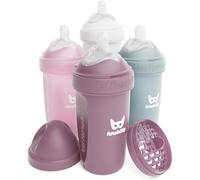 Gothicana By Empbiberons Doubles Anti-Coliques ¿ 8.5 Fl Oz/240ml ¿ Lot De 4 ¿ Biberons Multicolores ¿ Weiß, Grau, Rosa, Weißdornrose