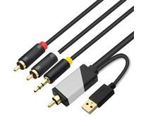 GOTHICANA BY EMPCâble Audio Coaxial Numérique Analogique Usb, Aux Spdif Coaxial Numérique Vers 3,5 Mm + 2 Prises Rca Convertisseur Audio Numérique Pour Tv, Ps4, Lecteur Blu-Ray, Haut-Parleur Multiméd