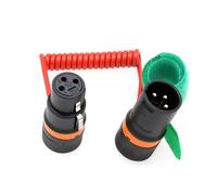 GOTHICANA BY EMPCâble Audio Xlr 3 Broches Pour Microphone Sony Fx3 Fx9 Canon Caméra Recorder Mixer Sound Devices Zoom Zaxcom Angle Droit Low Profile Câble Spirale Tressé Rouge